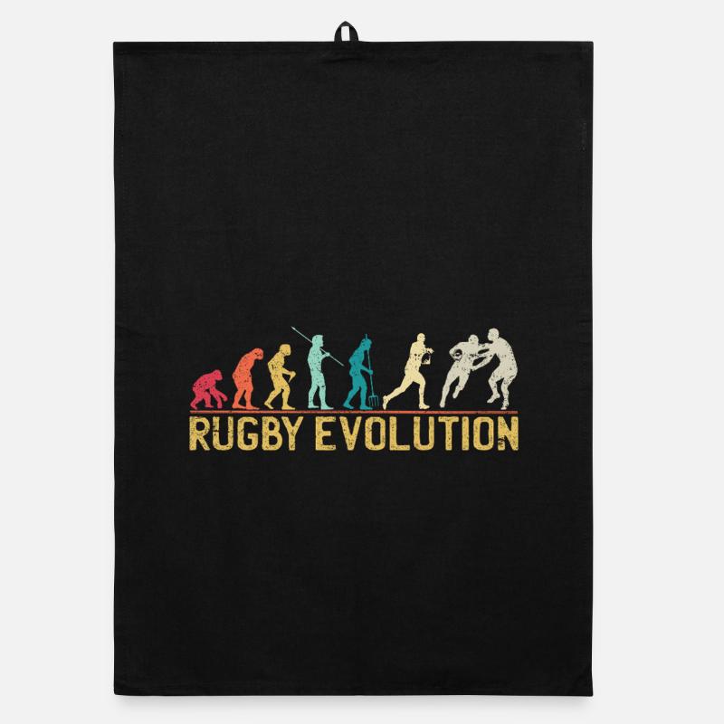 Rugby Evolution Silhouette Design Organic dish towel