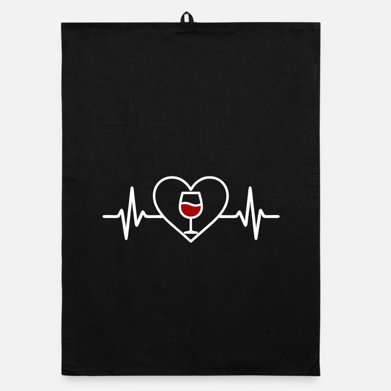 Red Wine Heart Organic dish towel