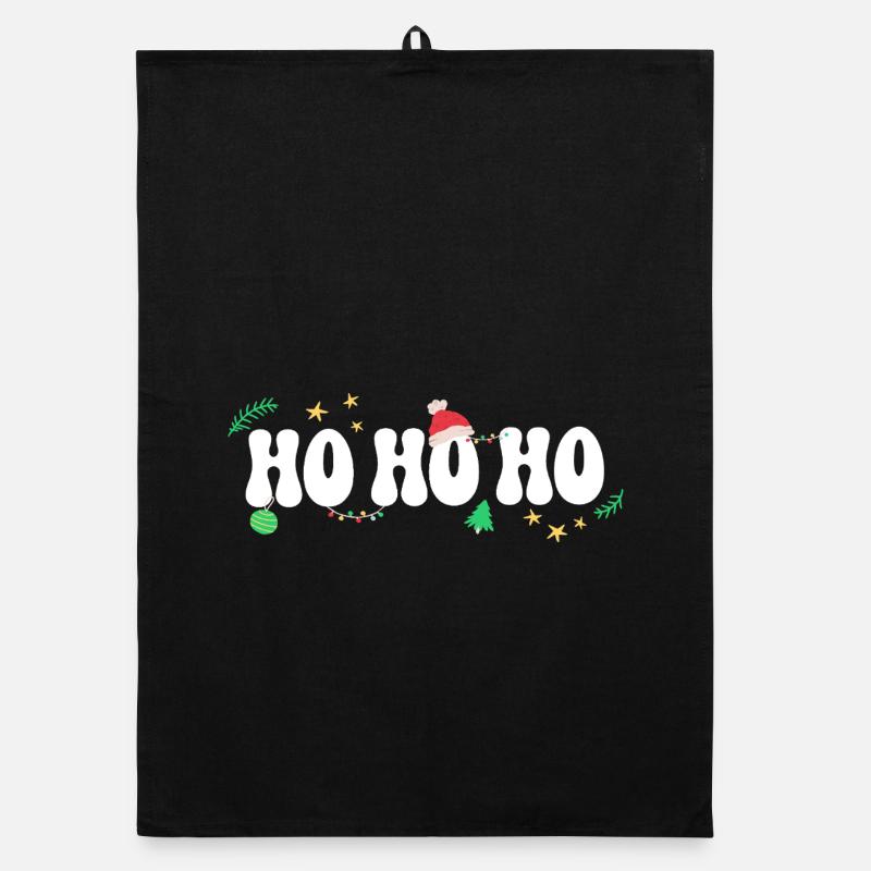 Ho Ho Ho - Noël - Décorations de Noël Torchon bio