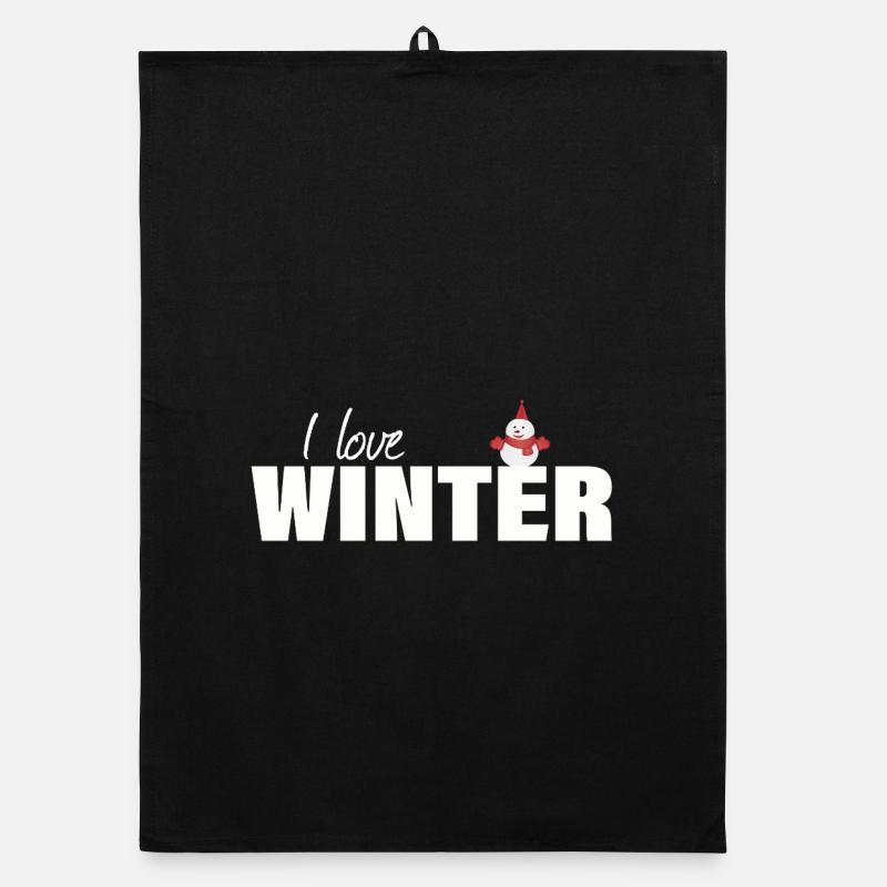 i love winter Organic dish towel