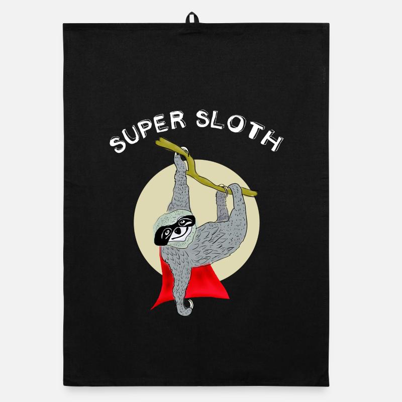 super sloth Faultier chillen lazy sleep nerd lo Organic dish towel