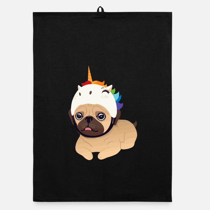 Einhorn Mops Unicorn pug Organic Geschirrtuch
