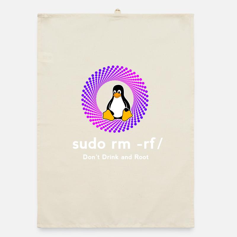 Computer Sys admin Pinguin Nerd pc sudo rm -rf cod Organic Geschirrtuch
