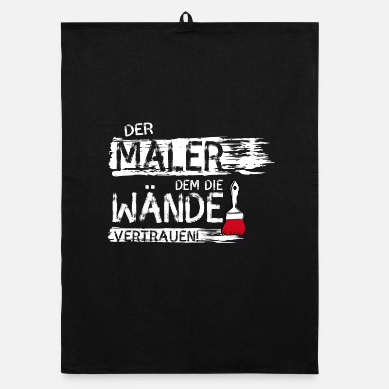 maler handwerker Beruf streichen Farbe Spruch lol Organic Geschirrtuch