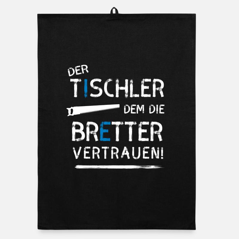 Tischler Bretter Beruf zimmermann holzwurm Holz ba Organic Geschirrtuch