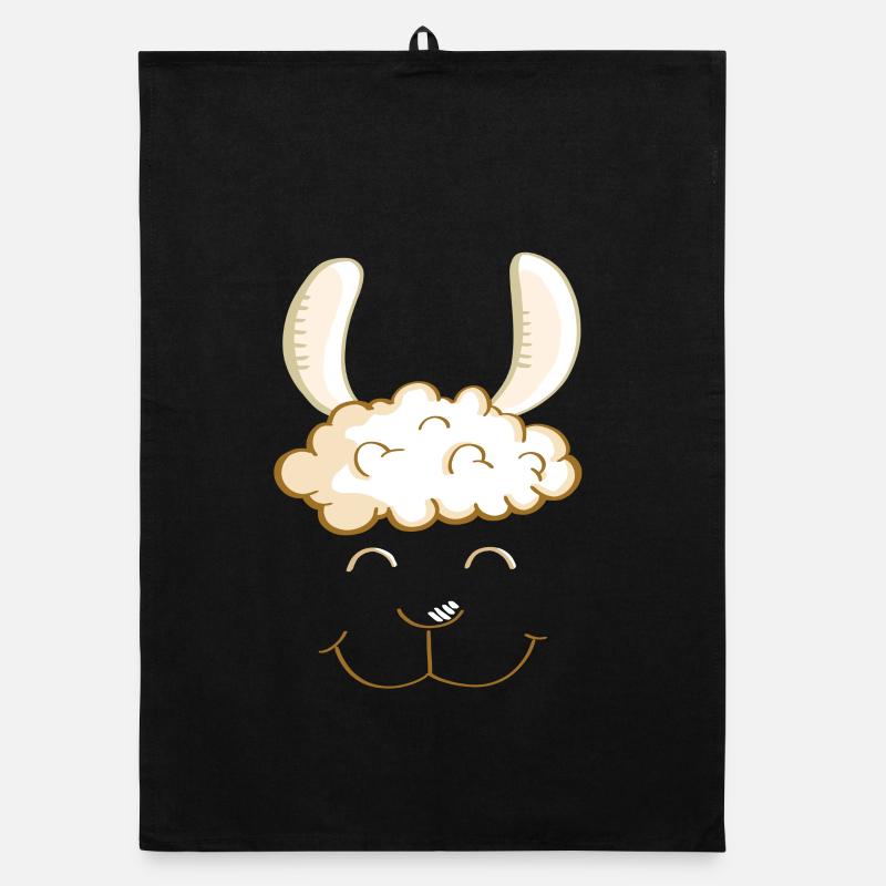 Funny Lama Face - Head - Llamas - Gift Organic dish towel