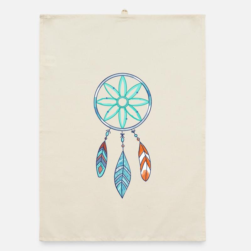 Boho Traumfänger Azurblüten schmuck Organic Geschirrtuch