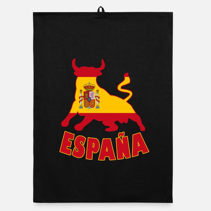 Spanien / Espana Stier Flagge Geschenk Organic Geschirrtuch