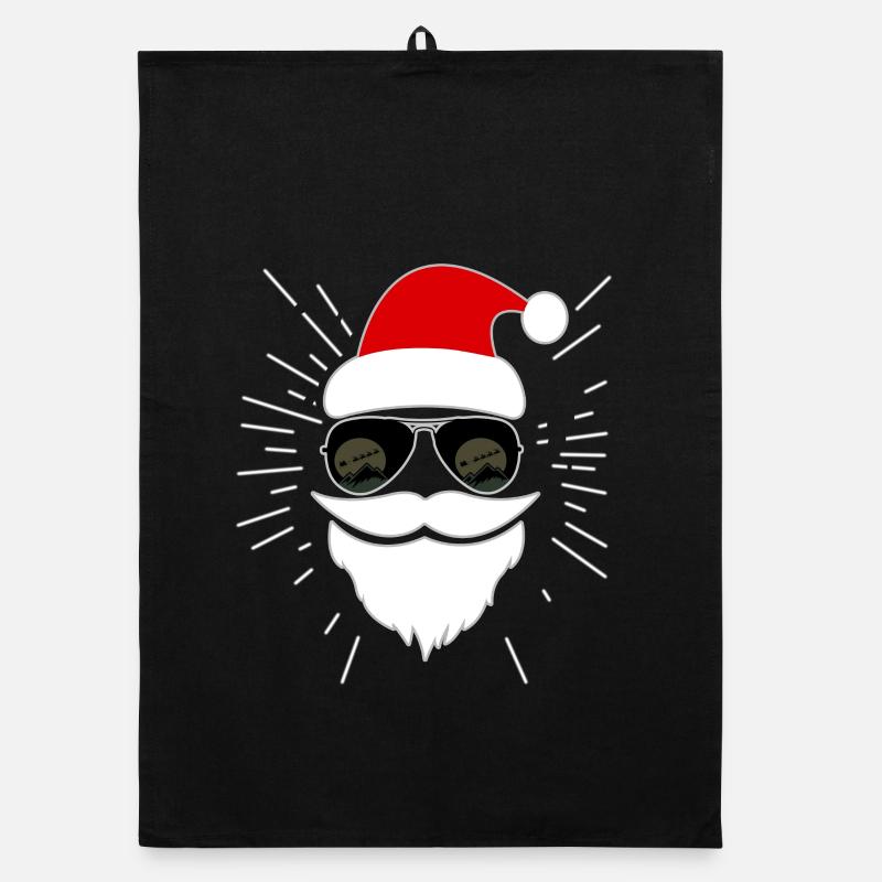 Santa mit Sonnenbrille Organic Geschirrtuch