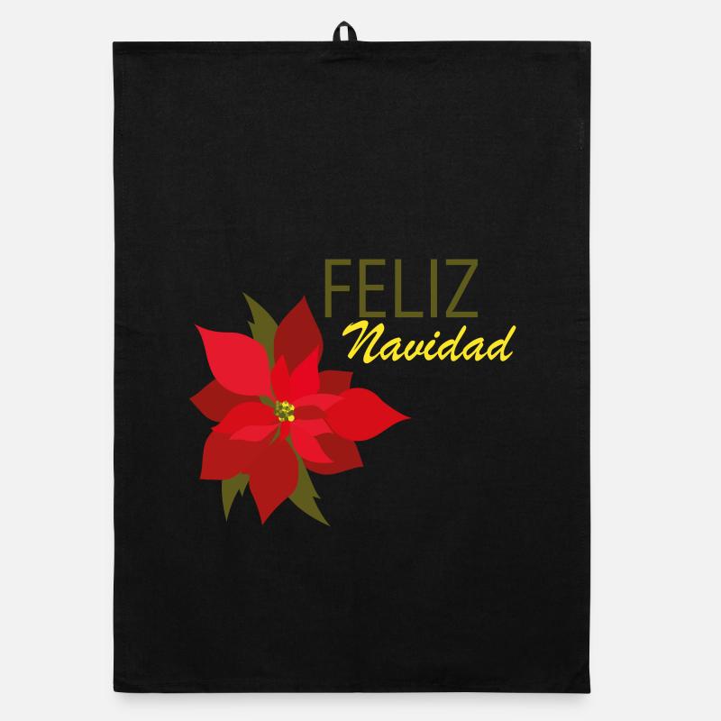 Feliz Navidad - Organic Geschirrtuch - Schwarz