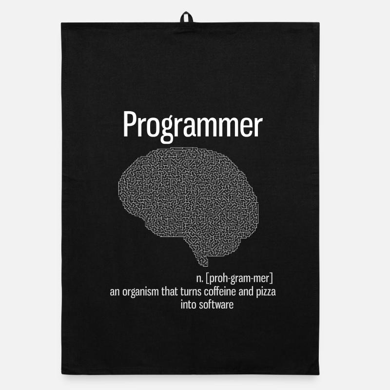 programmer brain pc informatik definition pizza lo Organic Geschirrtuch