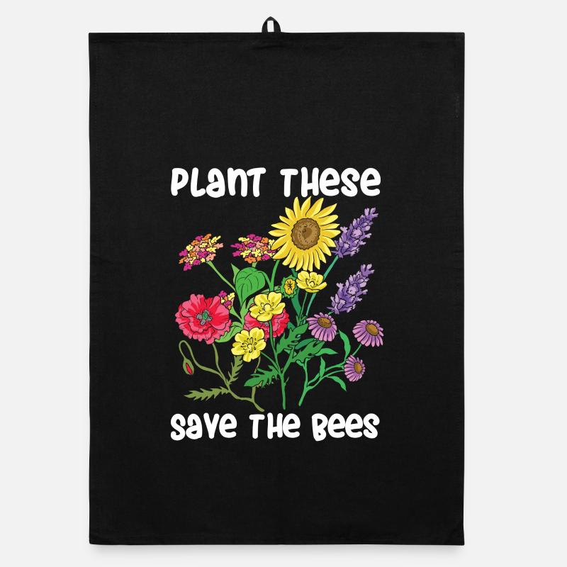 Bees bees meadow flower meadow Organic dish towel