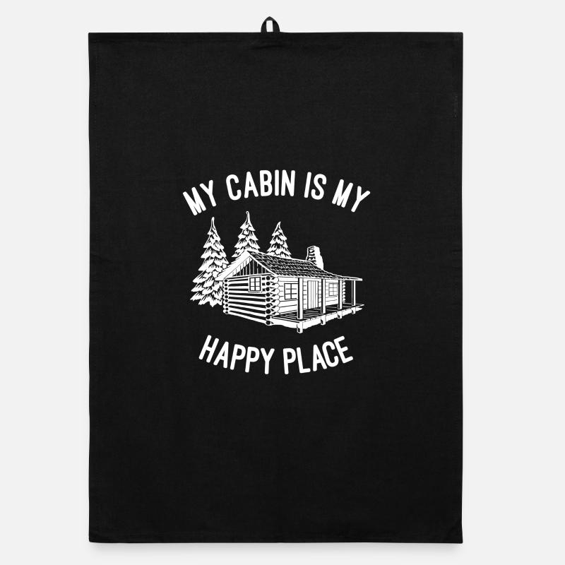 Ma cabane, mon lieu de bonheur Torchon bio