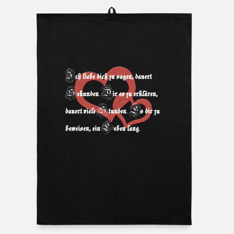 Ich Liebe dich Spruch / Gedicht Organic Geschirrtuch