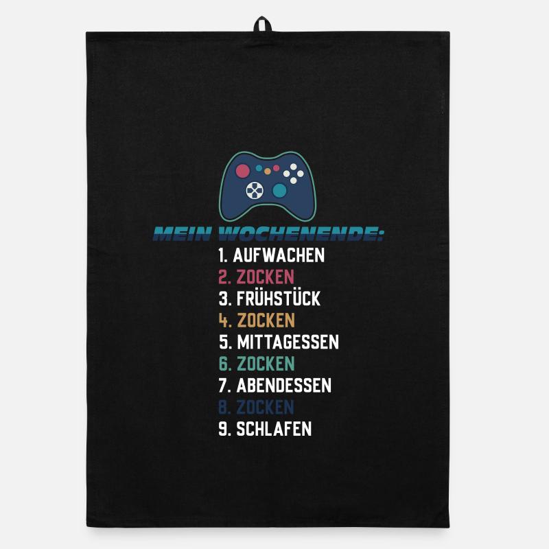Mein Wochenende Zocken Gaming Liste Controller Organic Geschirrtuch
