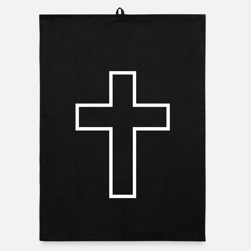 White Cross / Cross In White / Gift Organic dish towel