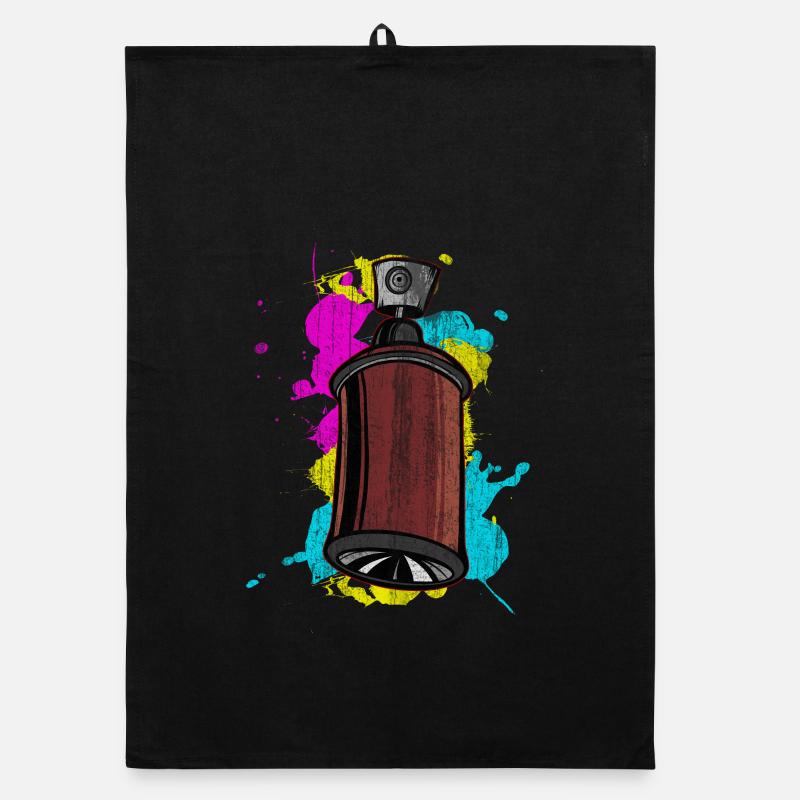 Graffiti Spraydose mit Spritzfarben Organic Geschirrtuch