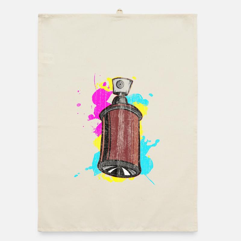 Graffiti spray can with spray paints Organic dish towel