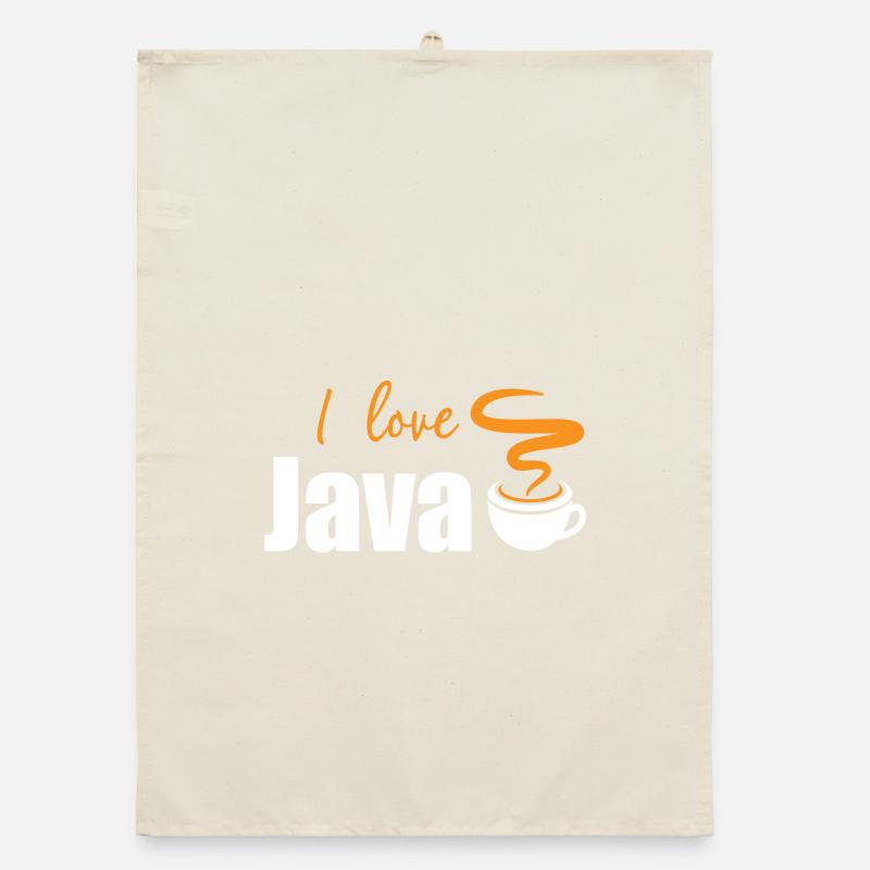 Ich liebe Java Organic Geschirrtuch