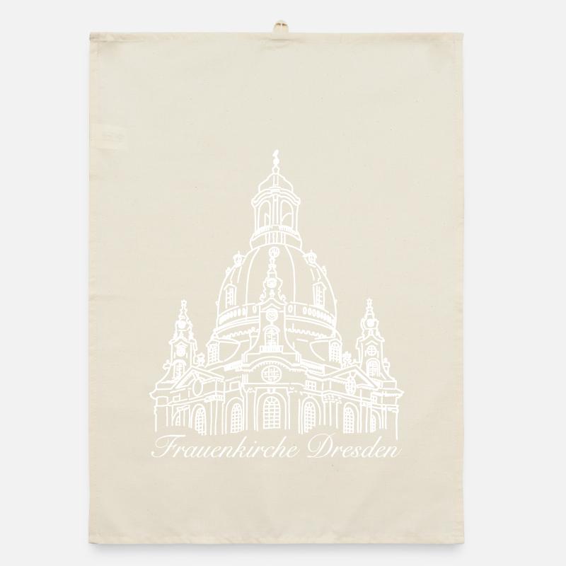 Frauenkirche Dresden Drawing Organic dish towel