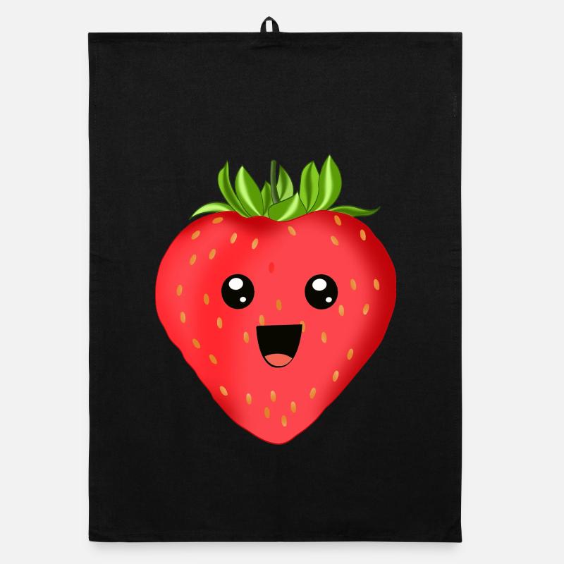 Fröhliche Erdbeere Organic Geschirrtuch