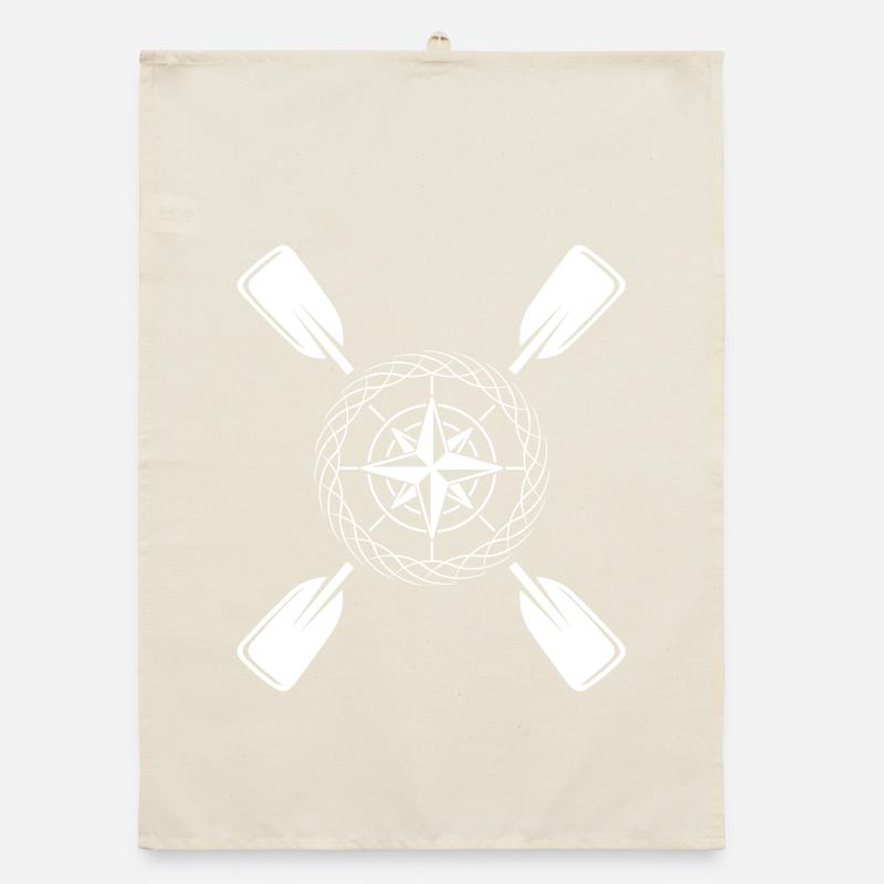 Kayak Paddle Compass Organic dish towel