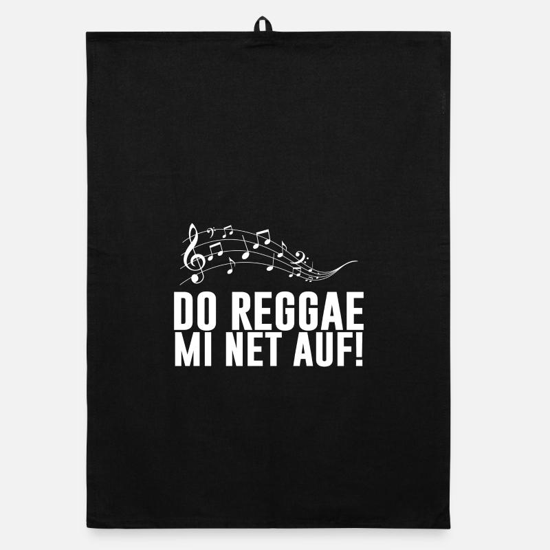 Da Reggae mich nicht auf - Organic Geschirrtuch - Schwarz