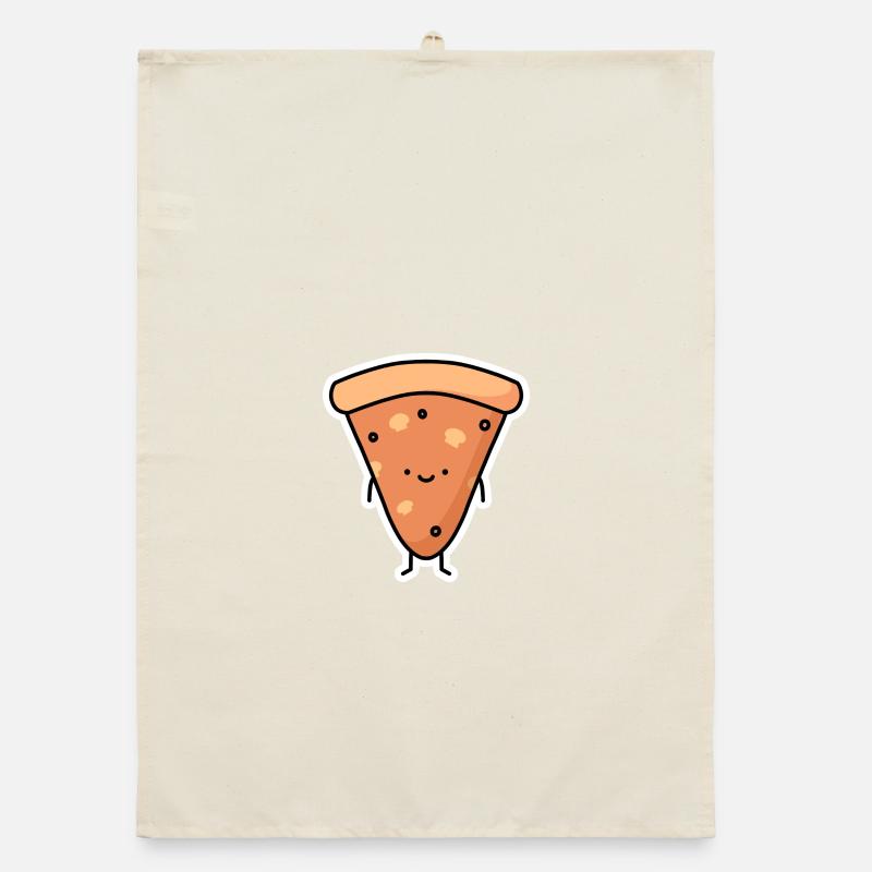 Laughing Pizza Slice Cartoon Organic dish towel