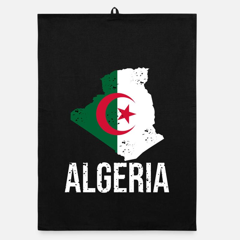 Drapeau algérien dans la conception cartographique Torchon bio