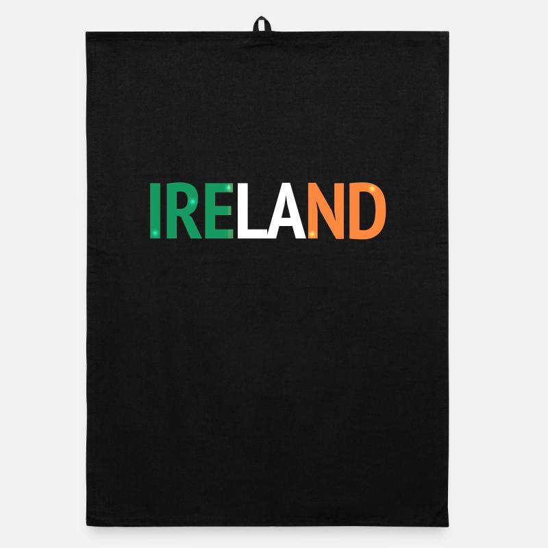 Conception IRELAND avec drapeau irlandais Torchon bio