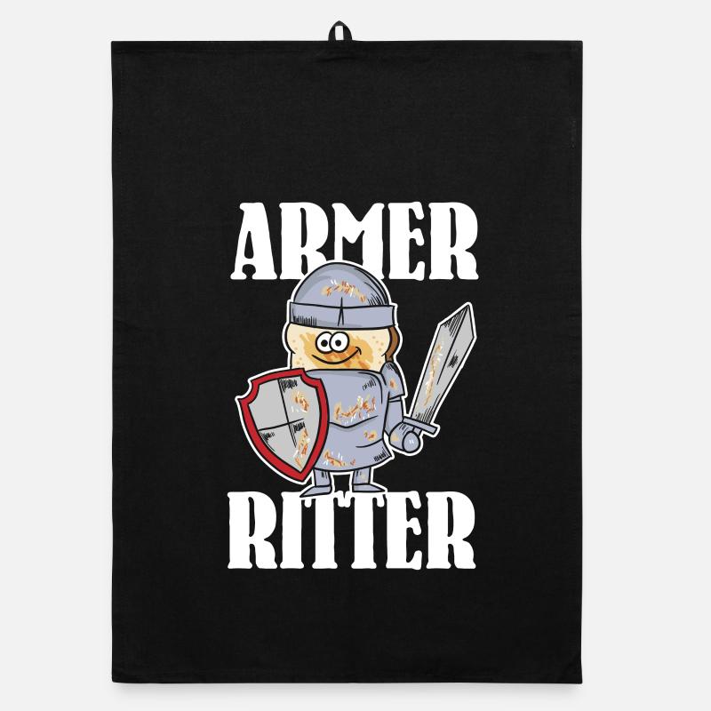 Armer Ritter, Frech Toast - Organic Geschirrtuch - Schwarz