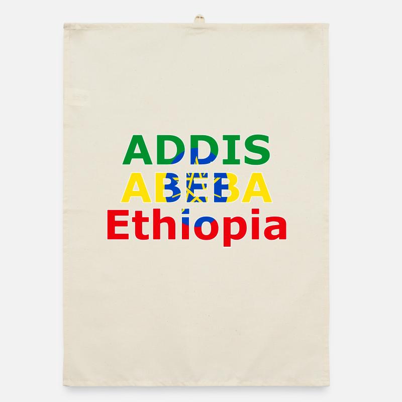Addis Ababa Ethopia Farbdesign Organic Geschirrtuch