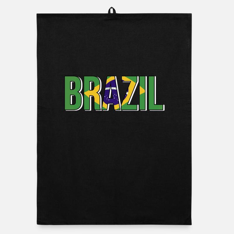 Typographie du drapeau du Brésil Torchon bio