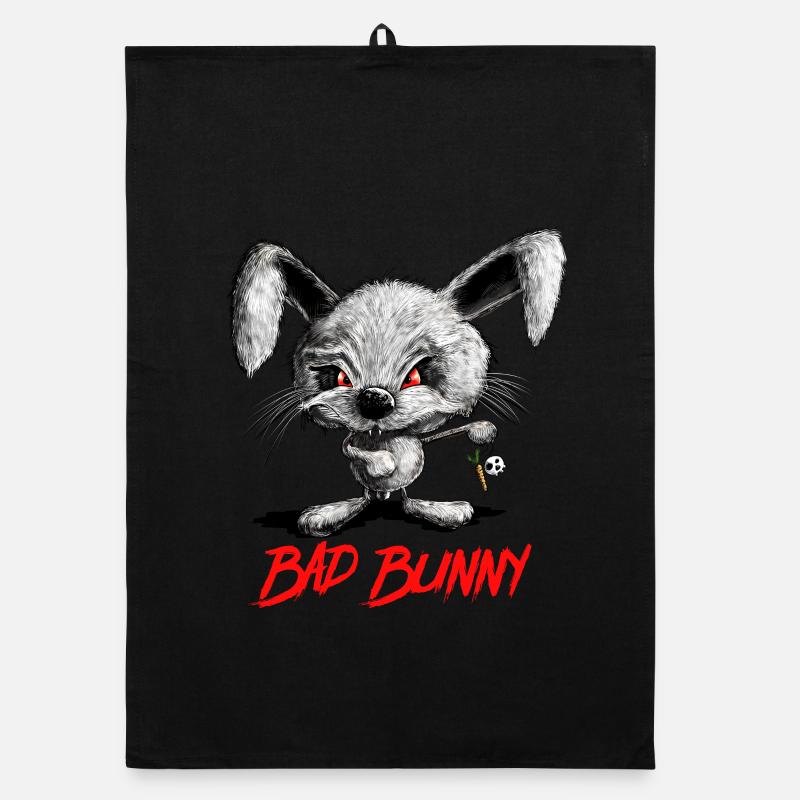 Halloween Vampire Rabbit I Rabbit I Evil Rabbit Organic dish towel