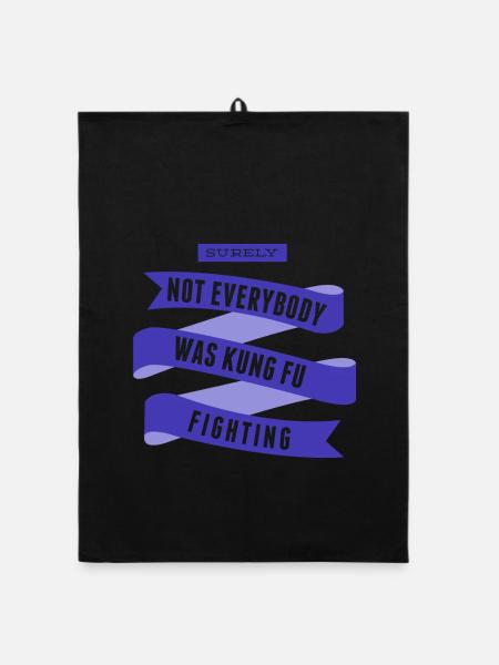 Surely Not Everybody What Kung Fu Fighting - Organic dish towel - black - Front