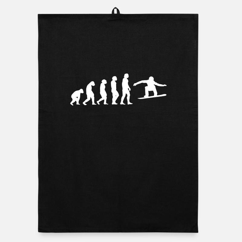 Snowboard evolution gift Organic dish towel