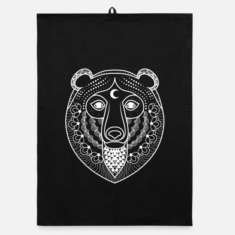 Visage d'ours en filigrane - ours - ours Torchon bio