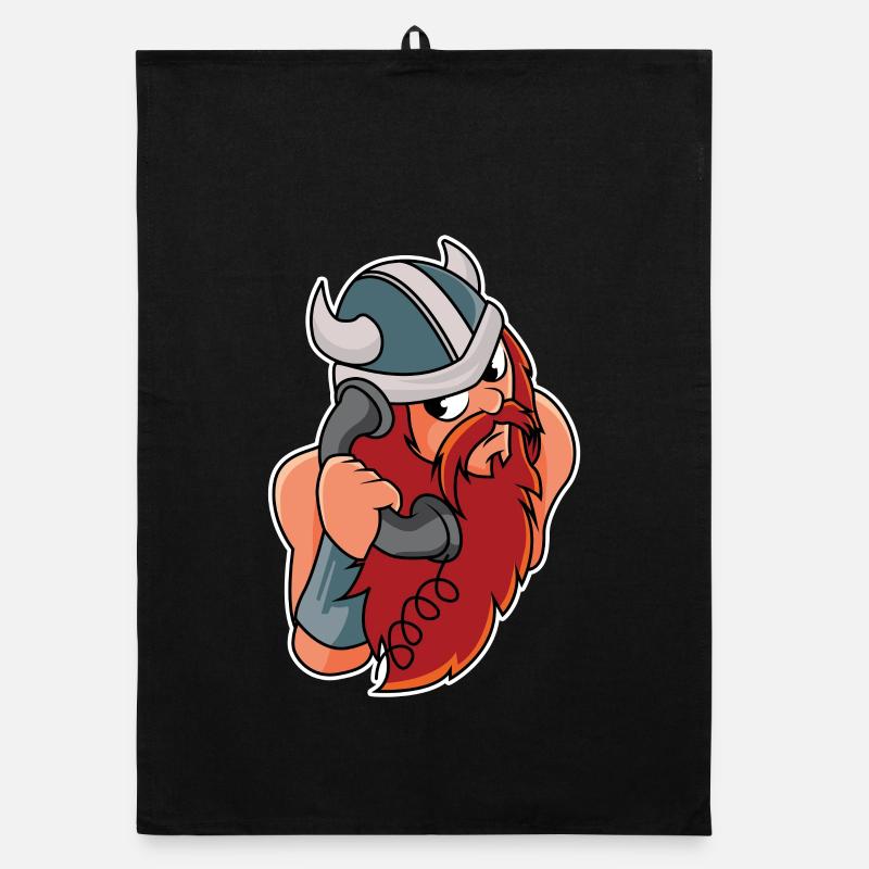 Vikings au téléphone - design Torchon bio