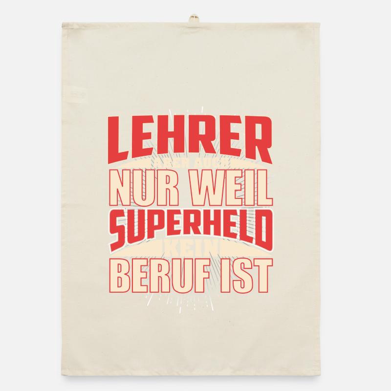 Lehrer Superheld Organic Geschirrtuch