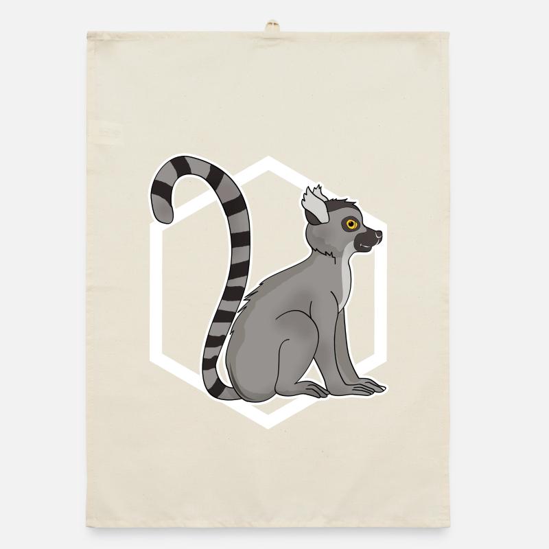 Lemur Äffchen Organic Geschirrtuch