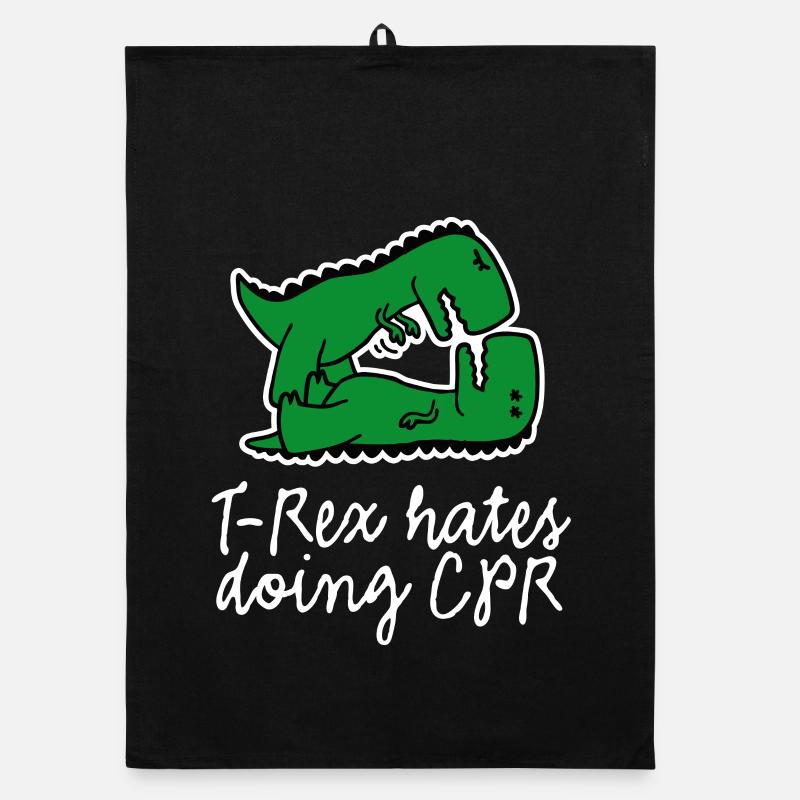 T-Rex hates doing CPR Erste Hilfe Krankenschwester Organic Geschirrtuch
