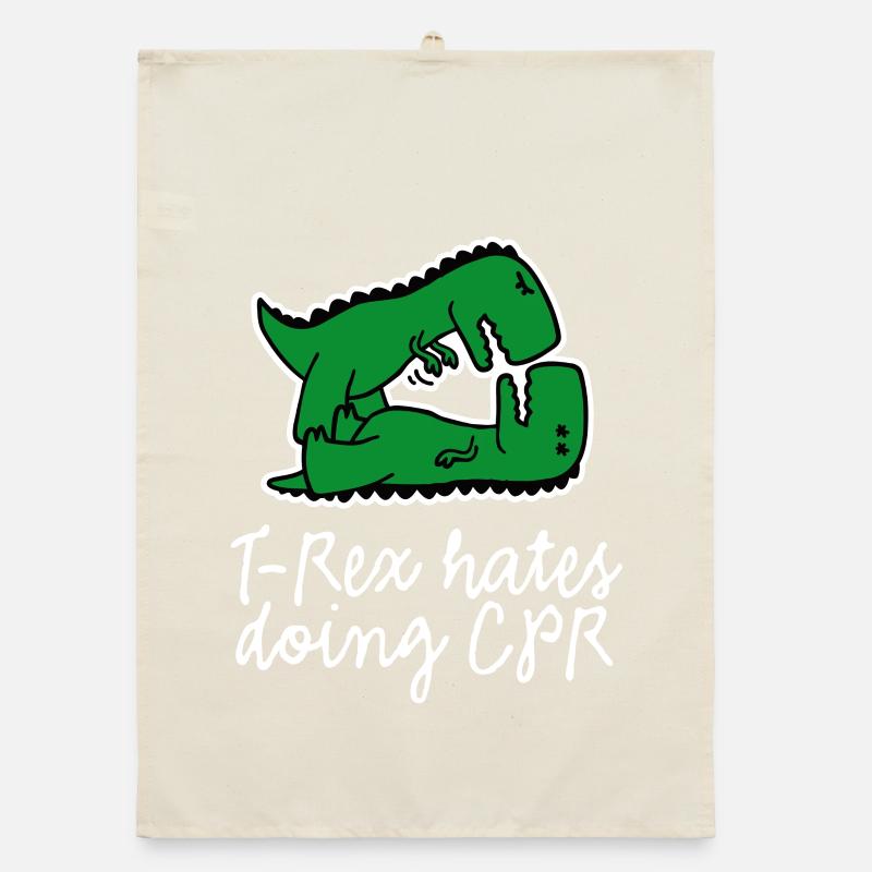 T-Rex hates doing CPR Erste Hilfe Krankenschwester Organic Geschirrtuch