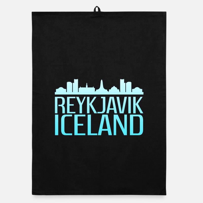 Conception de la ligne d’horizon glacée de Reykjavik Torchon bio