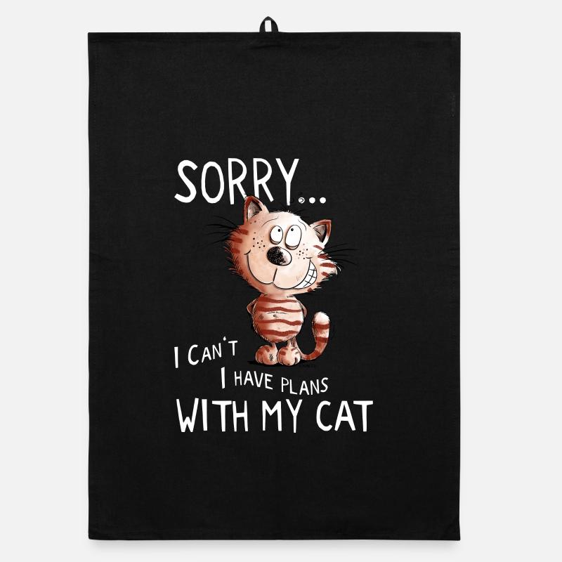 Désolé chat i chat motif dictons comiques Torchon bio
