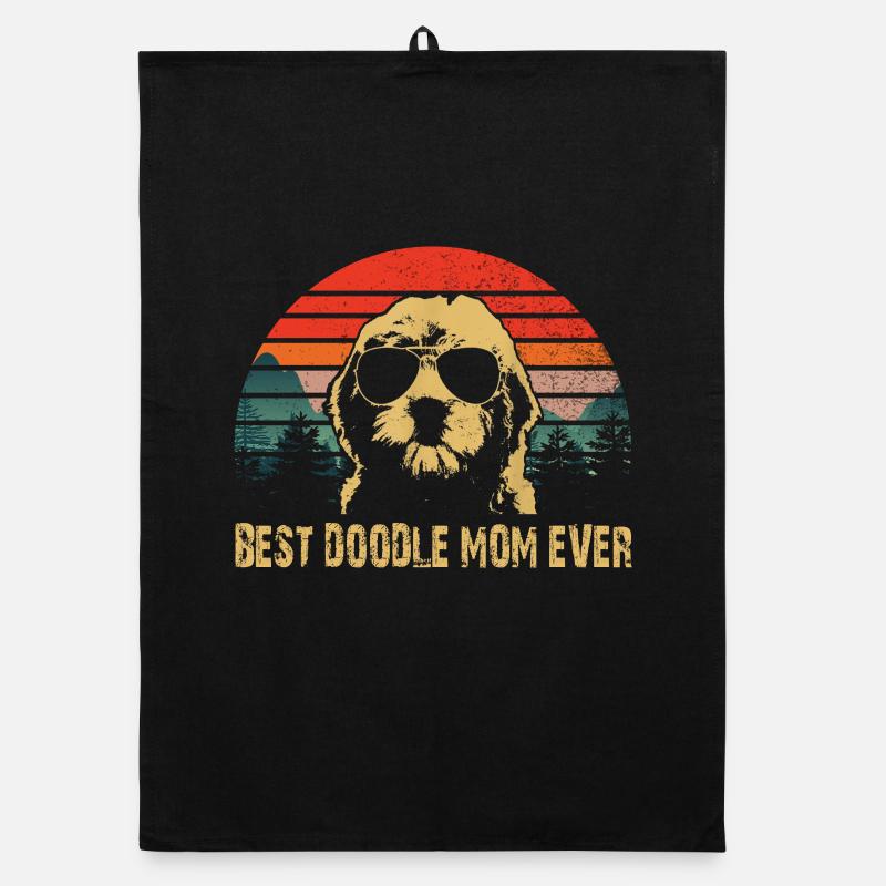BESTE DOODLE MOM aller Zeiten - Organic Geschirrtuch - Schwarz