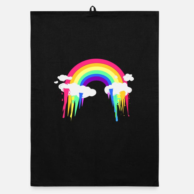 Rainbow Clouds Abstrak Organic dish towel