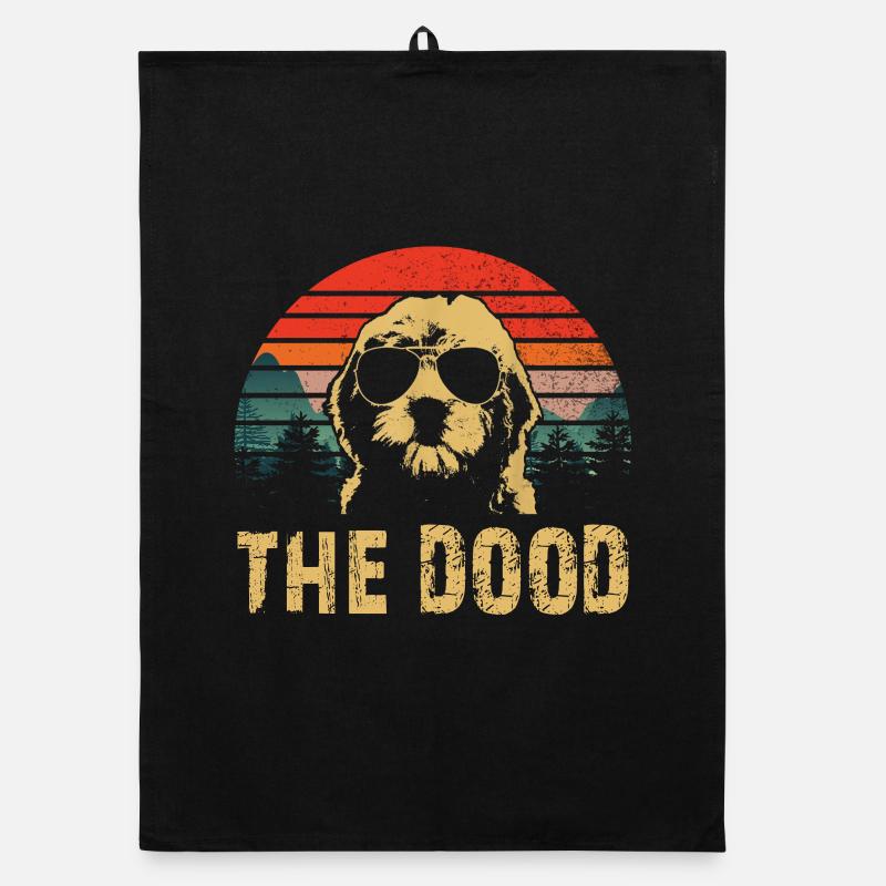 DAS DOOD Goldendoodle - Organic Geschirrtuch - Schwarz