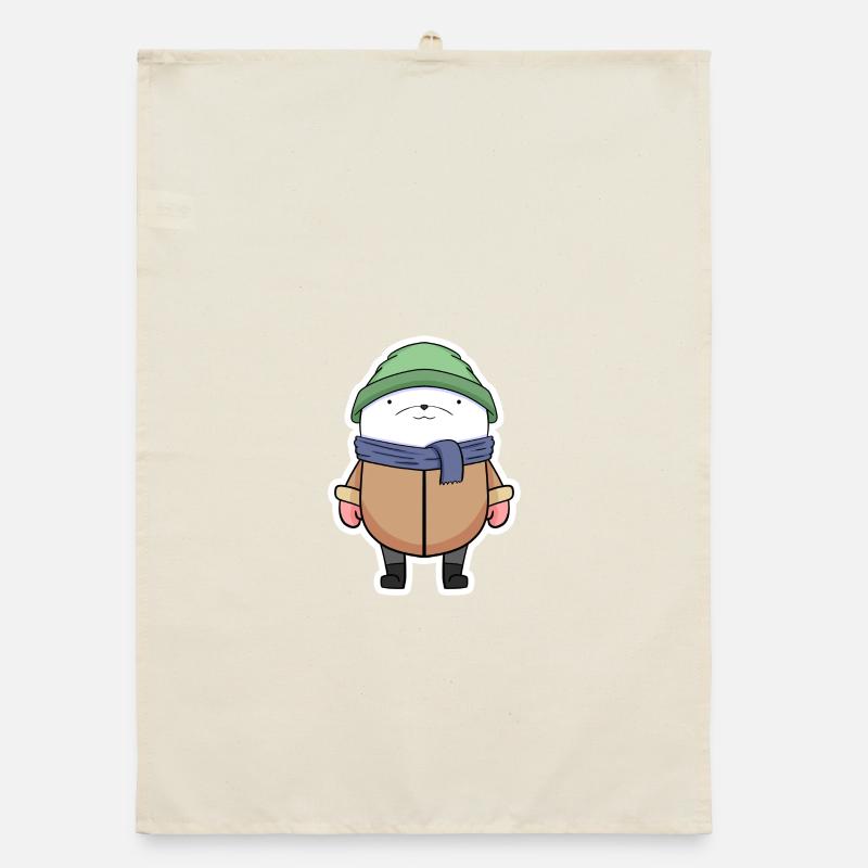 Polar bear winter Organic dish towel