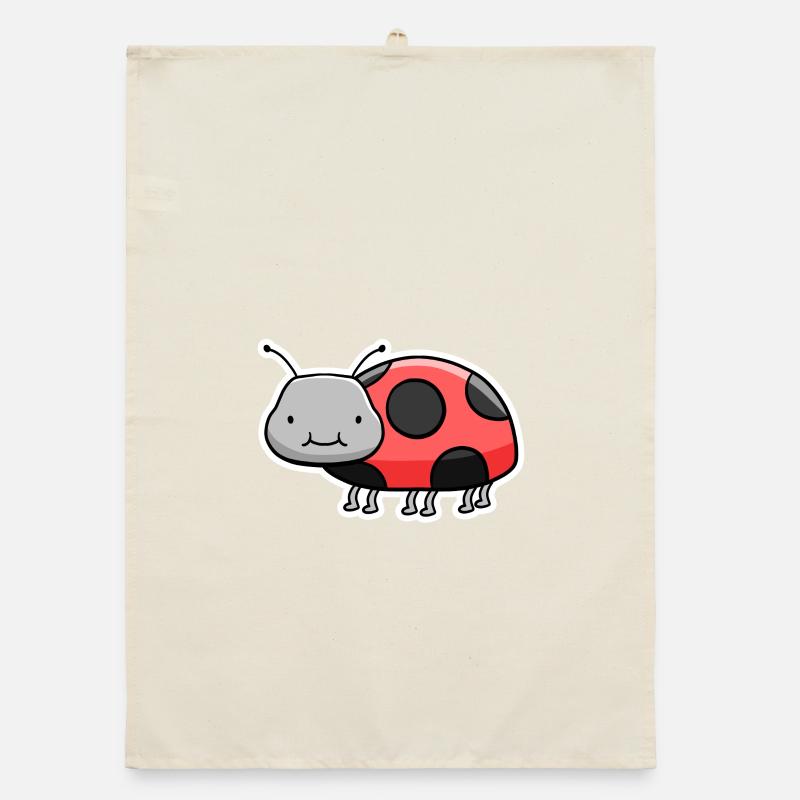 Cuddly Ladybug Cartoon Organic dish towel