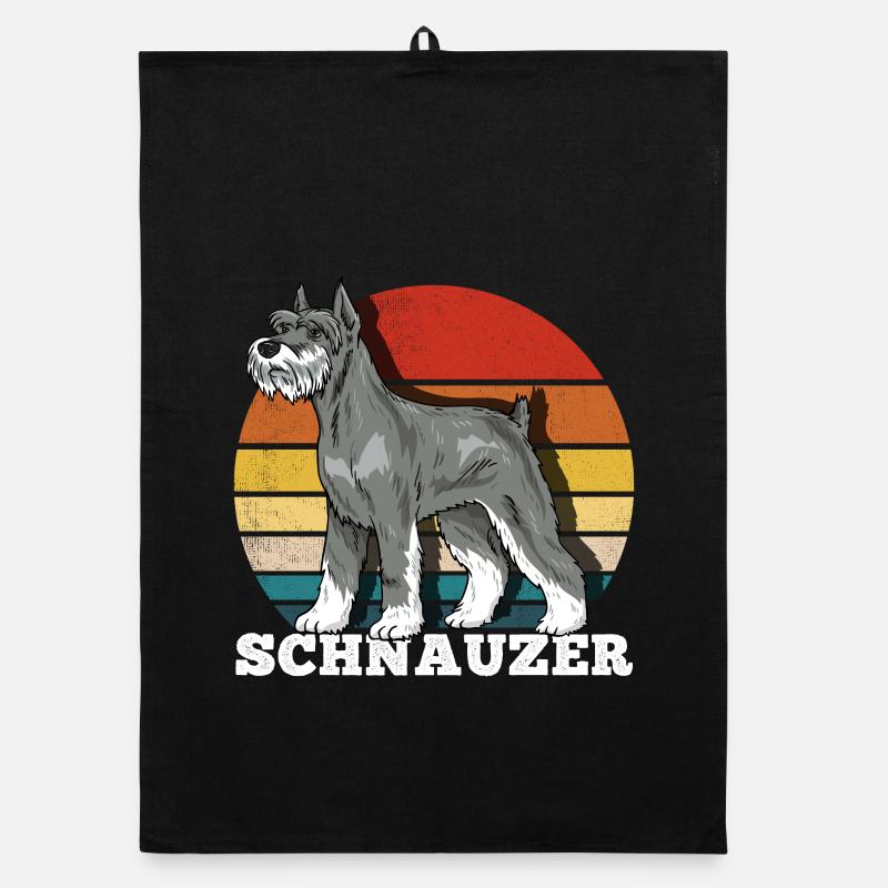 Schnauzer Retro Organic Geschirrtuch